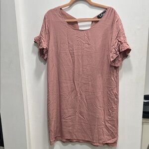 Lulus Shift Dress Pink Ruffle Sleeve Mini Women's Size x-Large